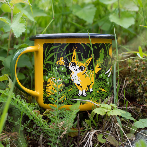 Kitten Trail Enamel Mug