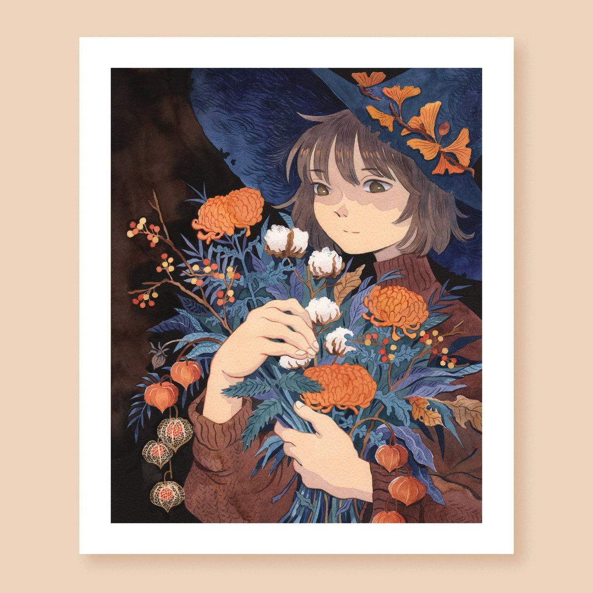 額入り水彩画壁掛け Autumn Flowers ジェニーデヴェラー 1274 【公式通販】