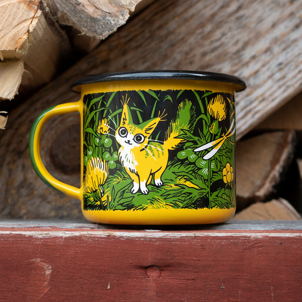 Kitten Trail Enamel Mug