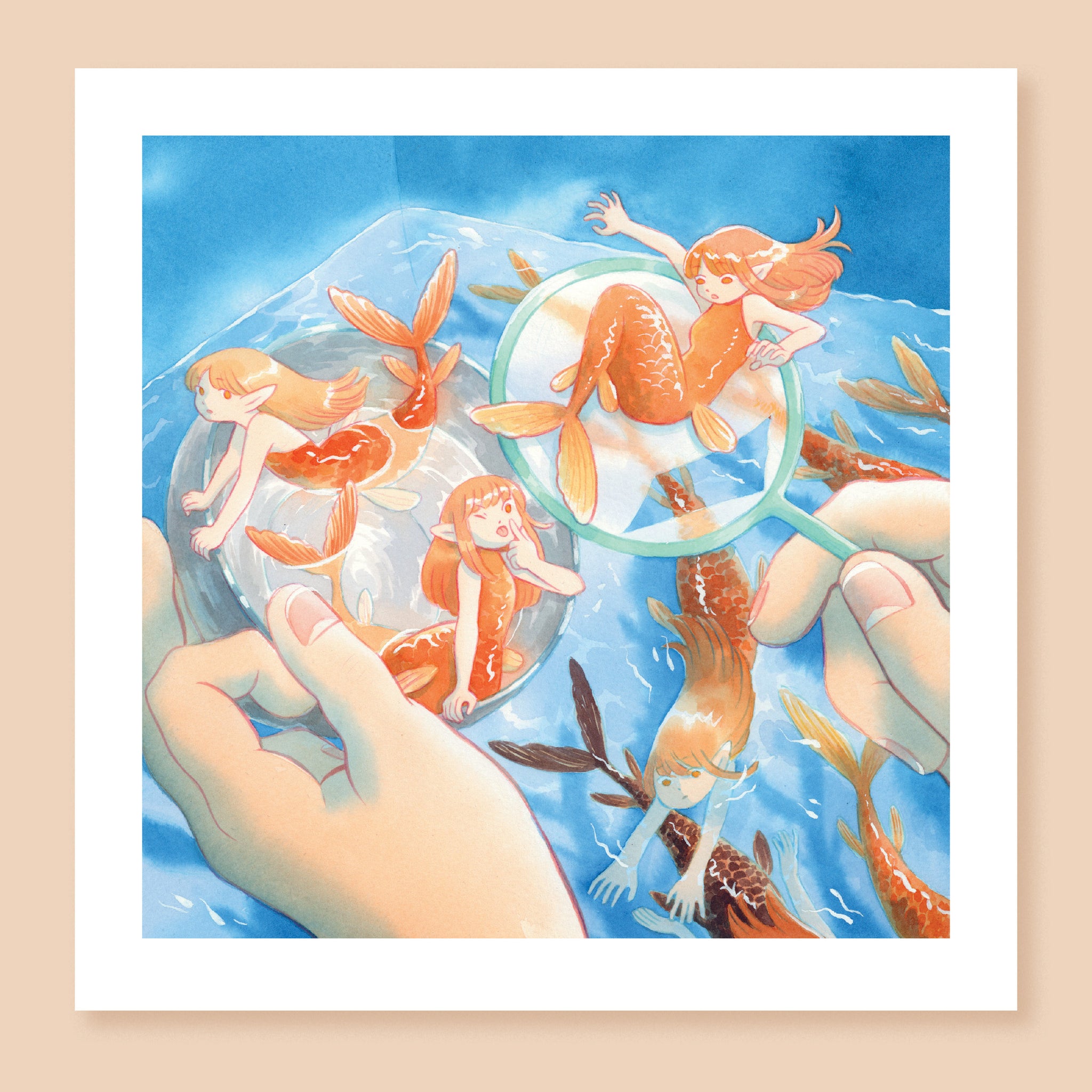 Mermaid Scooping Art Print