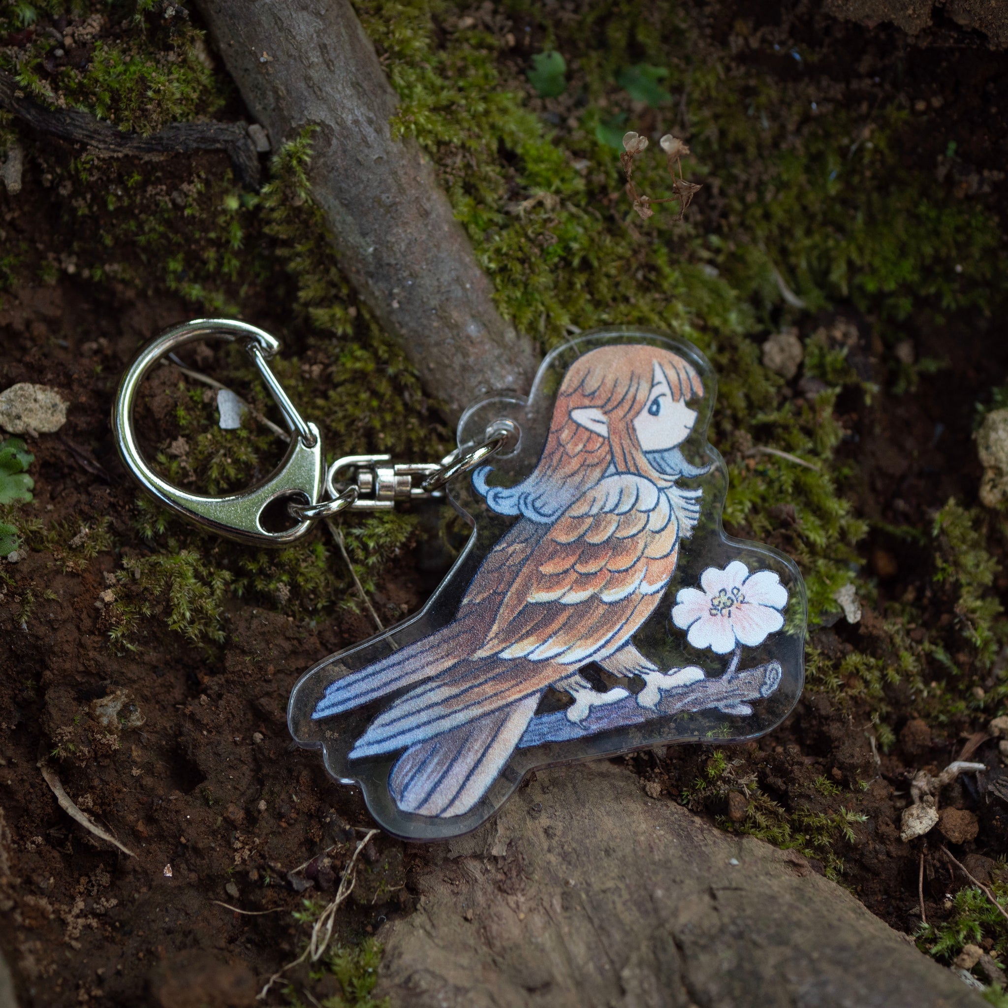 Sparrow Harpy Acrylic Keychain