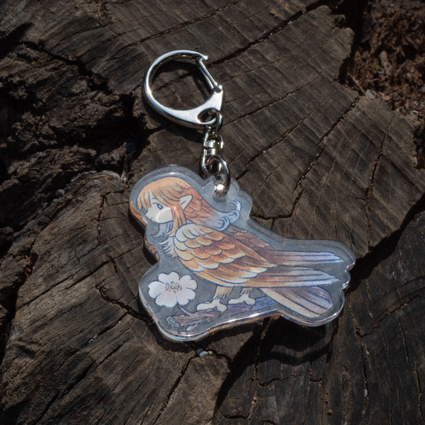 Sparrow Harpy Acrylic Keychain